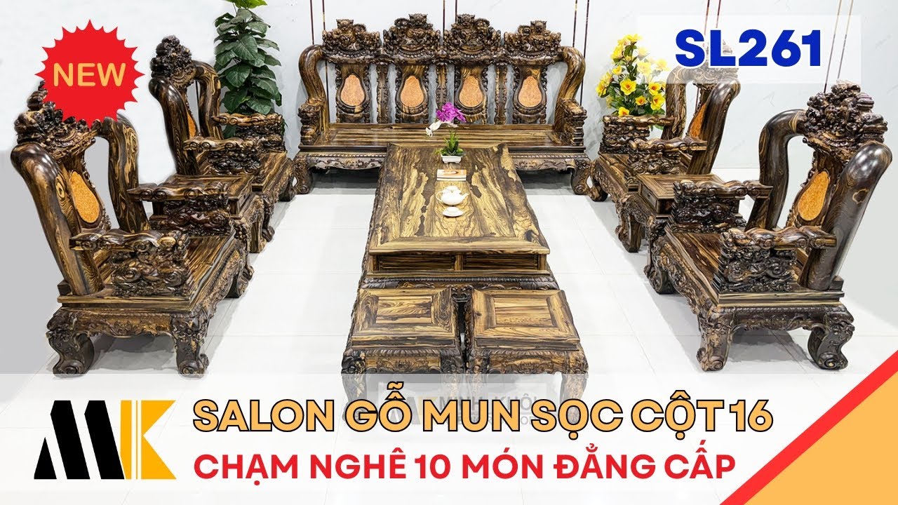 Salon Mun Sọc Tay 16 Chạm Nghê 10 Món Đẳng Cấp - SL261 | Minh Khôi