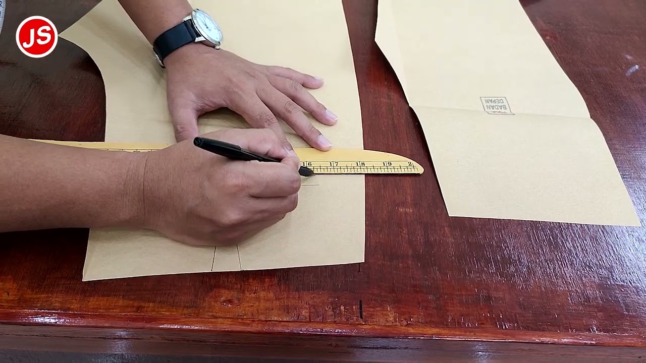 Membuat Tanda Posisi Saku Belakang & Saku Samping Pola Instan Celana Pria