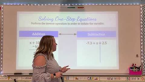 A1 Section 2.1 Lesson 1 - Solving One-Step Equations