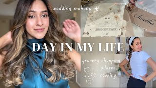 A DAY IN MY LIFE!  mini vlog, grwm for a wedding, workout motivation, pilates, easy makeup look