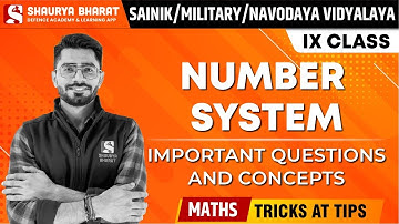 MATHS -  Number system Class 9th 🔴 SAINIK, MILITARY, SCHOOL | by sanjay Sir