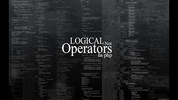 Logical not operator in php | introduction of operators | operators in php
