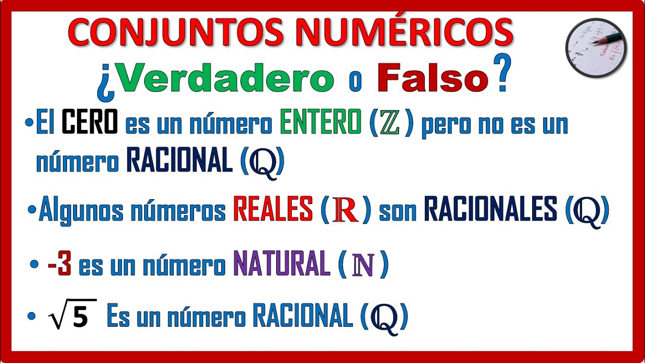 CONJUNTOS NUMÉRICOS Verdadero o falso 2 | MUY FÁCIL 🤩 | - YouTube