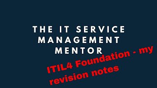 ITIL4 Foundation revision notes