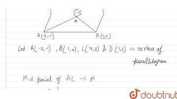 Prove that the points (-2, -1), (1, 0), (4, 3) and (1, 2) are the vertices of a parallelogram. |...