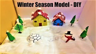 Winter Season Model Making Using Cardboard Cardboard Craft Ideas Howtofunda Still Model