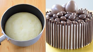 eggless vanilla cake in a pan| cake with out oven |Easter cake