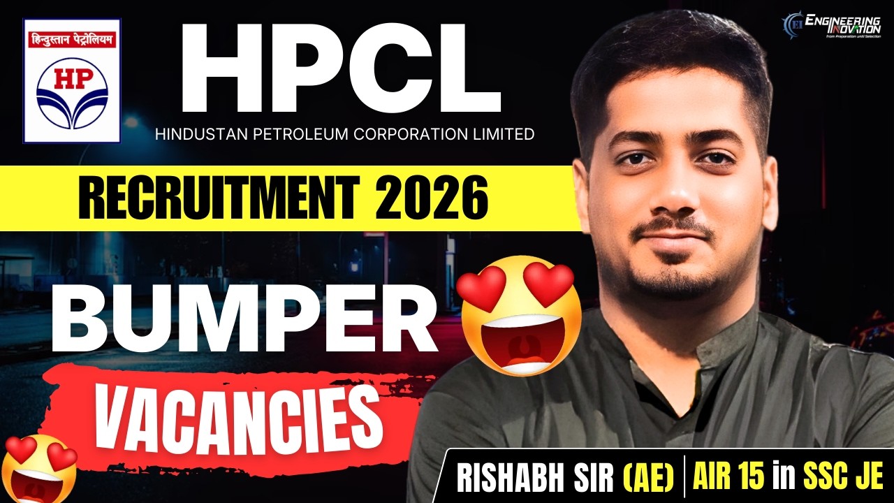 HPCL Recruitment for Diploma/BE/BTech 2026 Freshers | Rishabh Sir (A.E.) #rishabhsir #hpcl