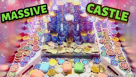 ONE OF THE BIGGEST CASTLES INSIDE A HIGH STAKES COIN PUSHER! $50,000 Buy In! || JACKPOT || ASMR
