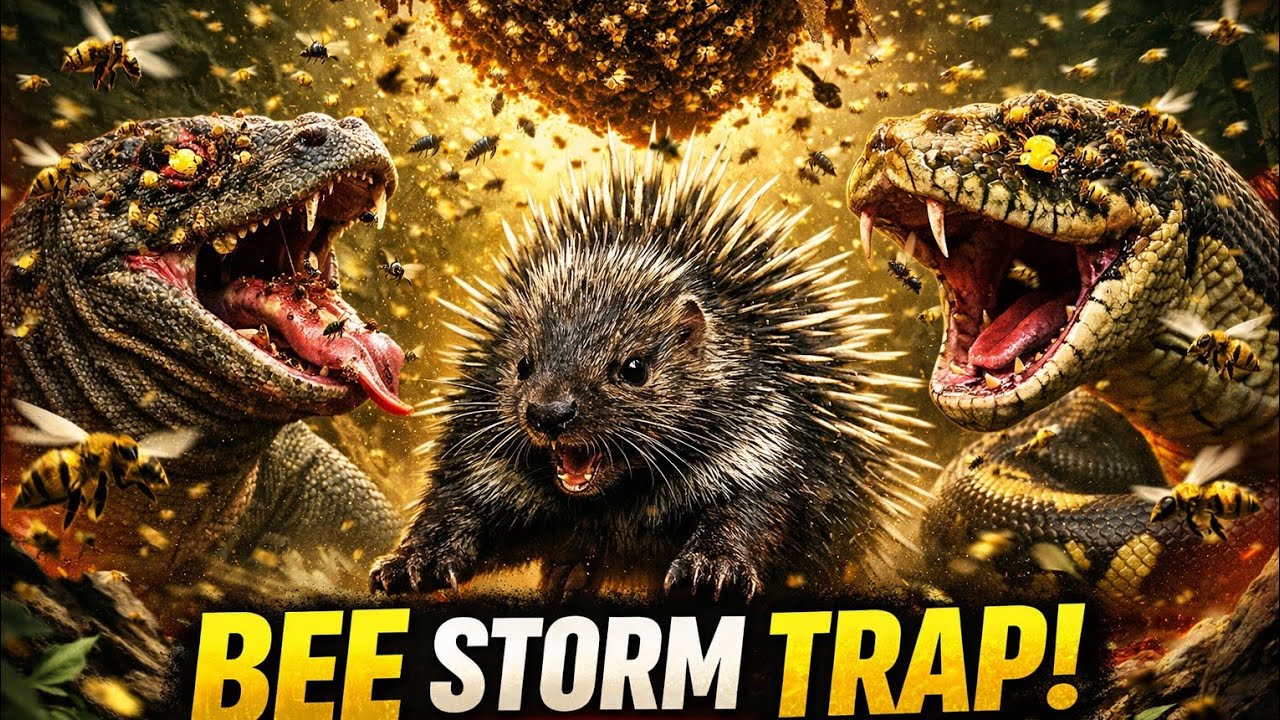 Dragon Python Real Mother Porcupine Lures Komodo Dragon & Python Into a Living BEE STORM ...