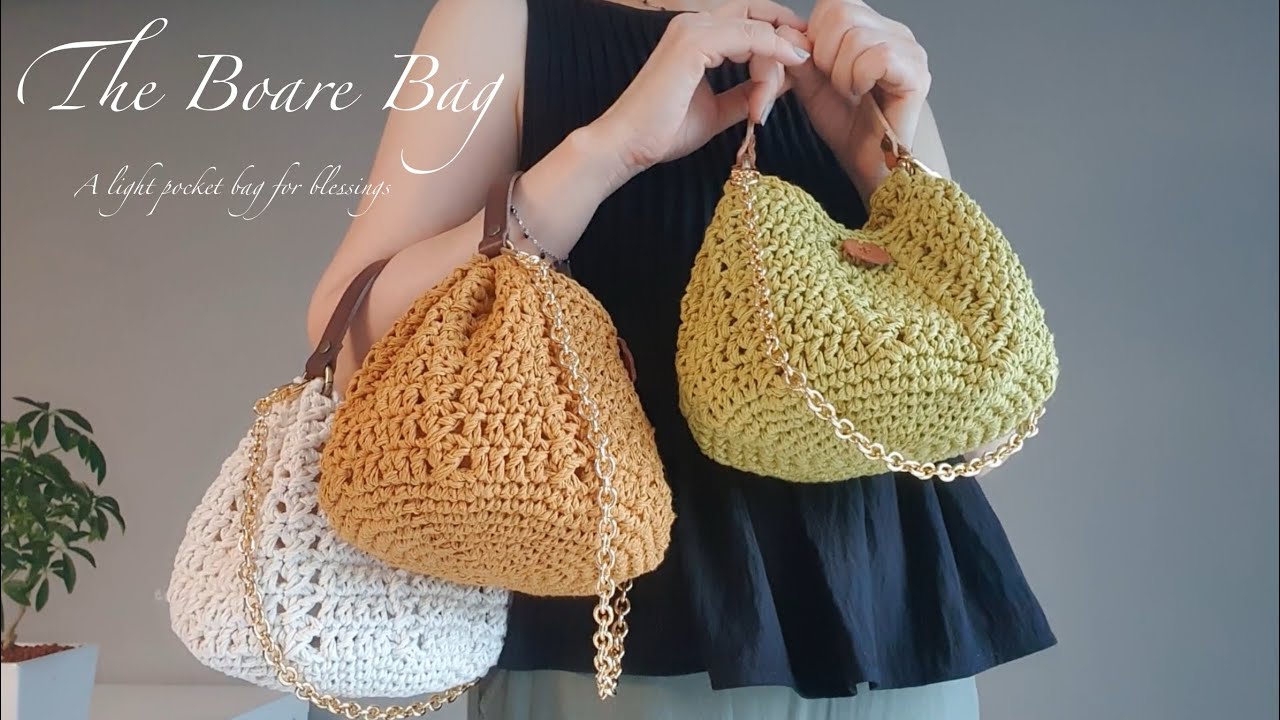 [ENG][코바늘가방]보아르 백 /복을담는 복주머니백How to crochet a Boare Bag / a light pocket bag for blessings
