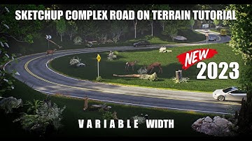 Sketchup Tips - How to Conform a COMPLEX Road to a Terrain and Texture it
