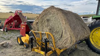 Rebaling Round Bales into Small Squares