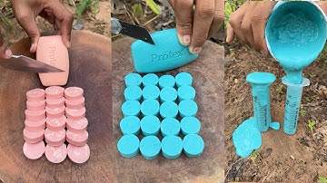 The guy makes mini soap and save to Survival #camping #survival #skills #outdoors #ideas #lifehacks