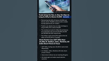Trade Setup For Nov. 6: Buy-On-Dips As Long As Nifty Is Above 24,000 #shorts #niftyfifty #nifty