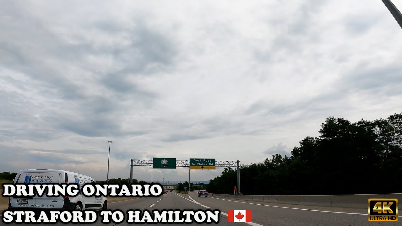 【 4K 】Driving Ontario Highway 8 to 403 - Straford to Hamilton