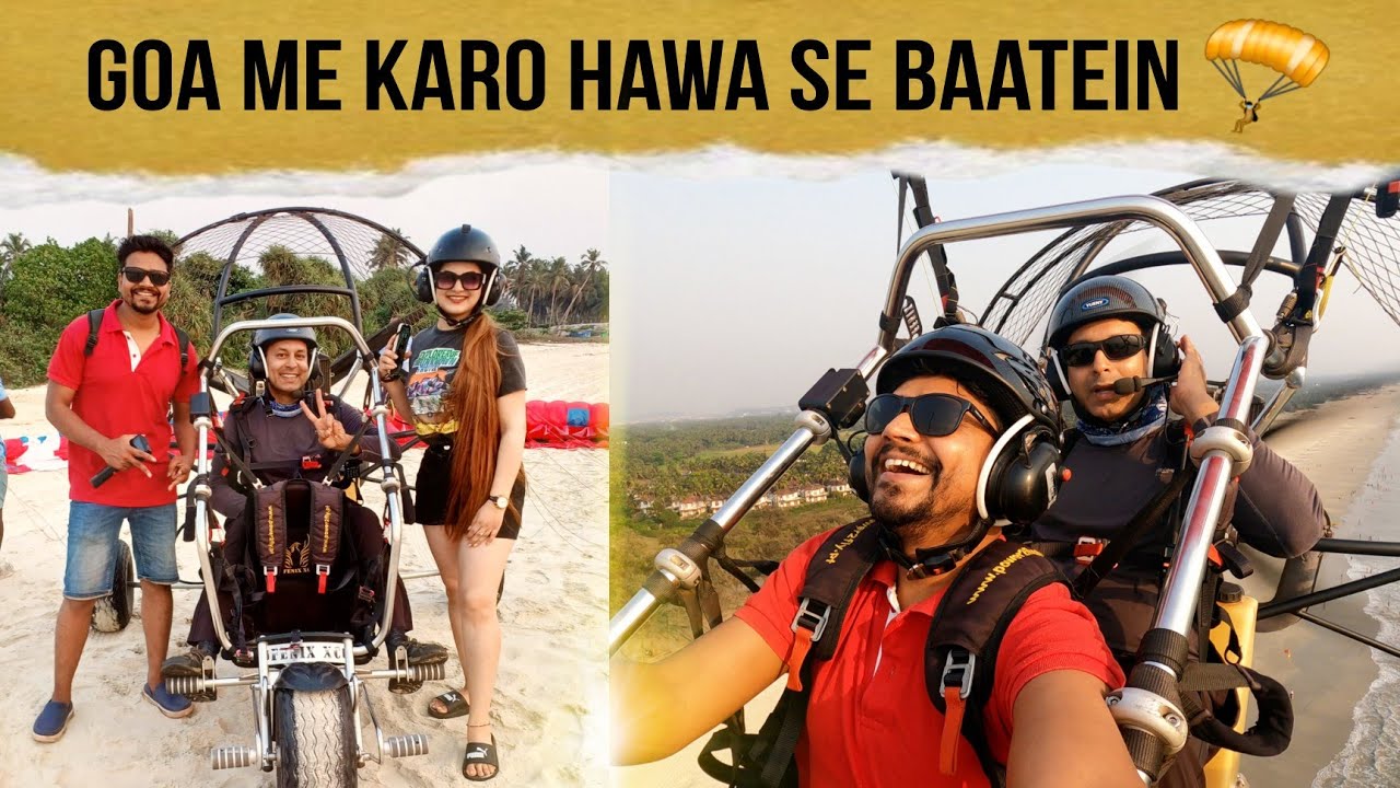 Taking Motor Paragliding Adventure Ride In Goa 🪂 full helicopter वाली Vibe 🚁