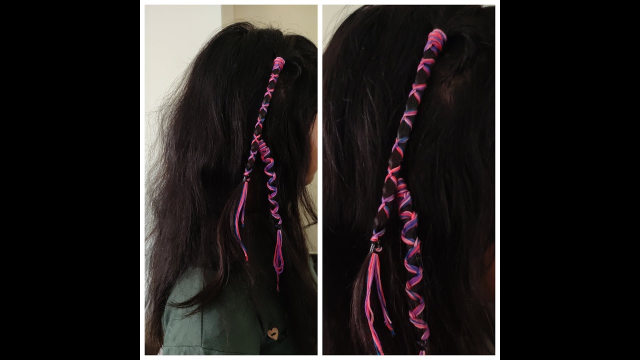 🏖️ Goa style braids with colourful threads 💜❤️ beach vibes #beach # hairstyle #goa #btsarmy - YouTube