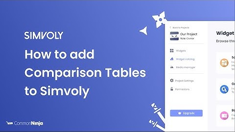 How to add Comparison Tables to Simvoly