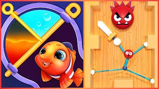 Water Puzzle Fish Rescue VS Stretch Guy - All Levels Speed Gameplay Ep 1