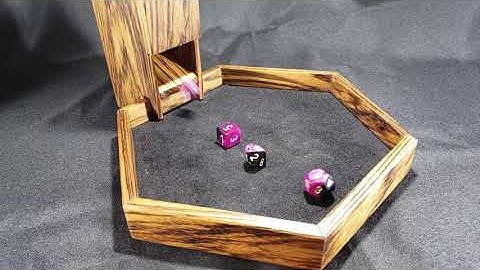 Zebrawood Hexagon Dice Tray and Dice Tower