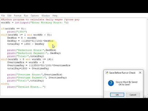 Python program to calculate daily wages /gross pay