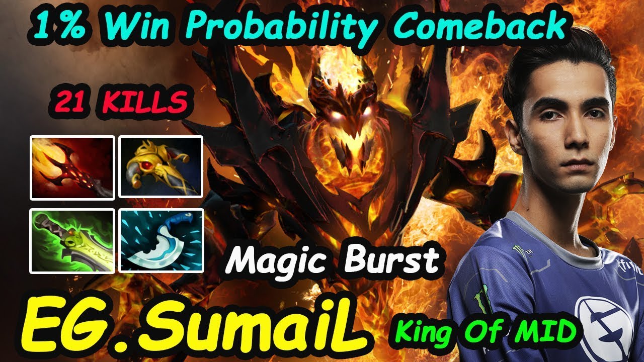 EG SumaiL - [Shadow Fiend] MID EPIC GAME 1% Win probability Comeback Dota 2 7.21d Gameplay