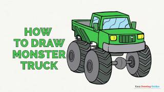 monster truck drawing easy draw drawings steps step tutorial beginners trucks cool monsters few getdrawings