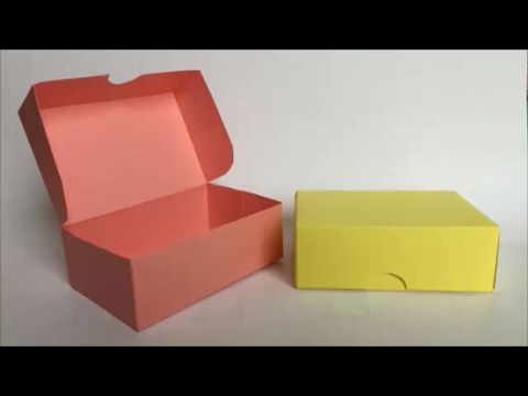 色画用紙 とても簡単 長方形１枚使い切り ふたつきの箱 Paper Very Easy Box With Lid Made Of One Rectangle Youtube