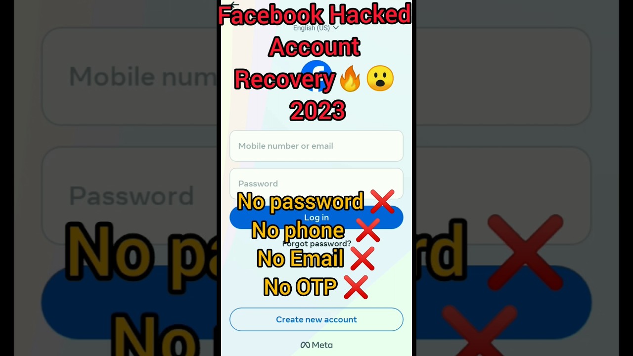 How To Recover Hacked Facebook Account | 2023 Facebook Acount Recover Without Email , Number , & OTP