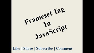 Frameset  Tag in JavaScript