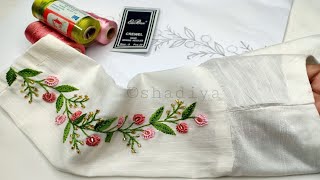 Amazing silk thread hand embroidery sleeve tutorial for beginners|hand embroidery with silk thread