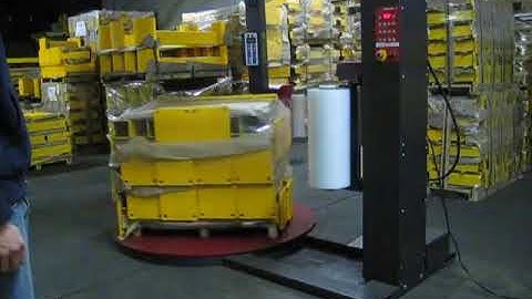 OSHA Yellow Handle It Semi Automatic Stretch Wrap Machine   YouTube