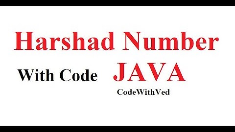 Harshad number || Program to check Harshad number or not in java || Harshad number in hindi || java
