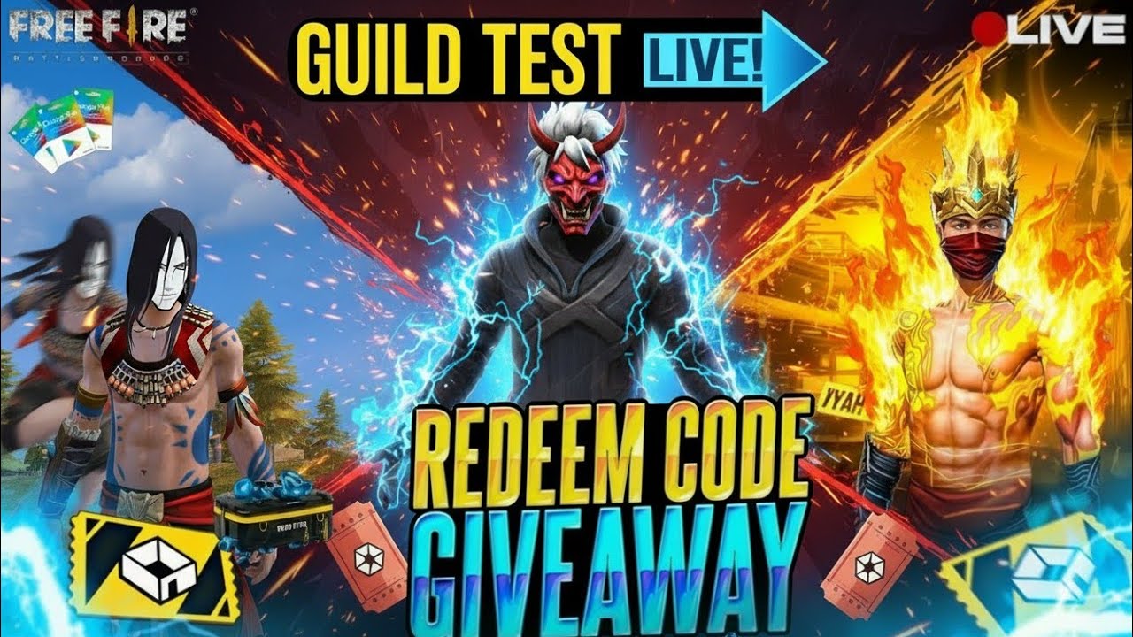 FREE FIRE LIVE REDEEM CODE GIVEAWAY