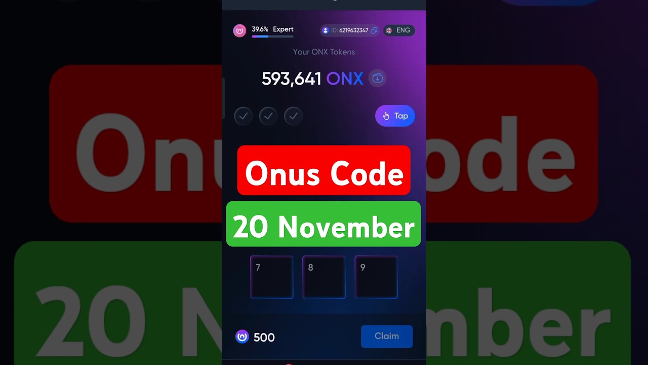 Onus Daily Code 20 November | Daily Code Onus Tap Tap | Onus Daily Code 