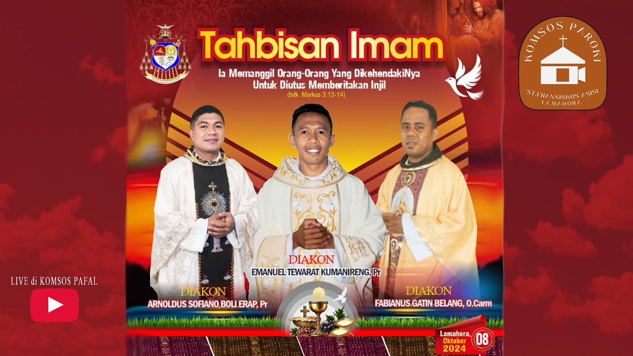 Live MISA TAHBISAN IMAM KEUSKUPAN LARANTUKA OLEH MGR FRANSISKUS KOPONG KUNG
