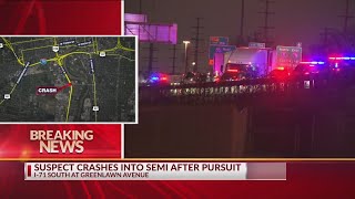 Pursuit of suspect leads to crash, closure of I-71 South