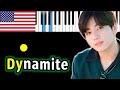 🇺🇸 BTS - Dynamite ((방탄소년단) ) | Piano_Tutorial | Разбор | КАРАОКЕ | НОТЫ + MIDI