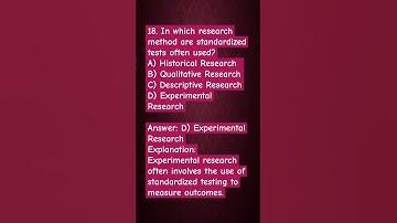 In which research method are standardized tests often used? #ugcnet