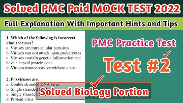 Solved PMC MOCK Practice Test 2022 | PMC MOCK Test 2 | Biology Portion | PMC MDCAT Paid Test 2022