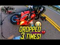 SHE DROPPED MY MOTORCYCLE 3 TIMES!💔
