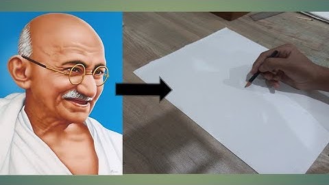 Mahatma Gandhi Drawing,  Step by Step Outline Tutorial
