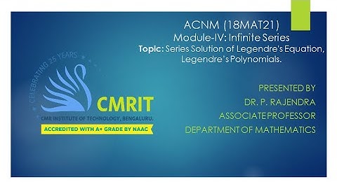 Series solution of Legendre