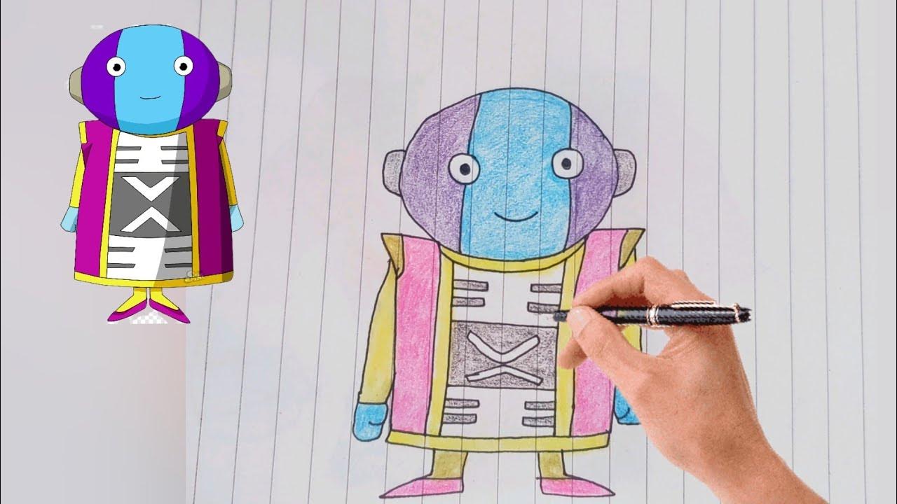 تعلم رسم زينو ساما من انمي دراغون بول سوبر / How to draw Zeno in Dragon