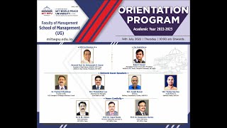 Live Orientation Program by MIT-WPU  School of Management for SY and TY management students.