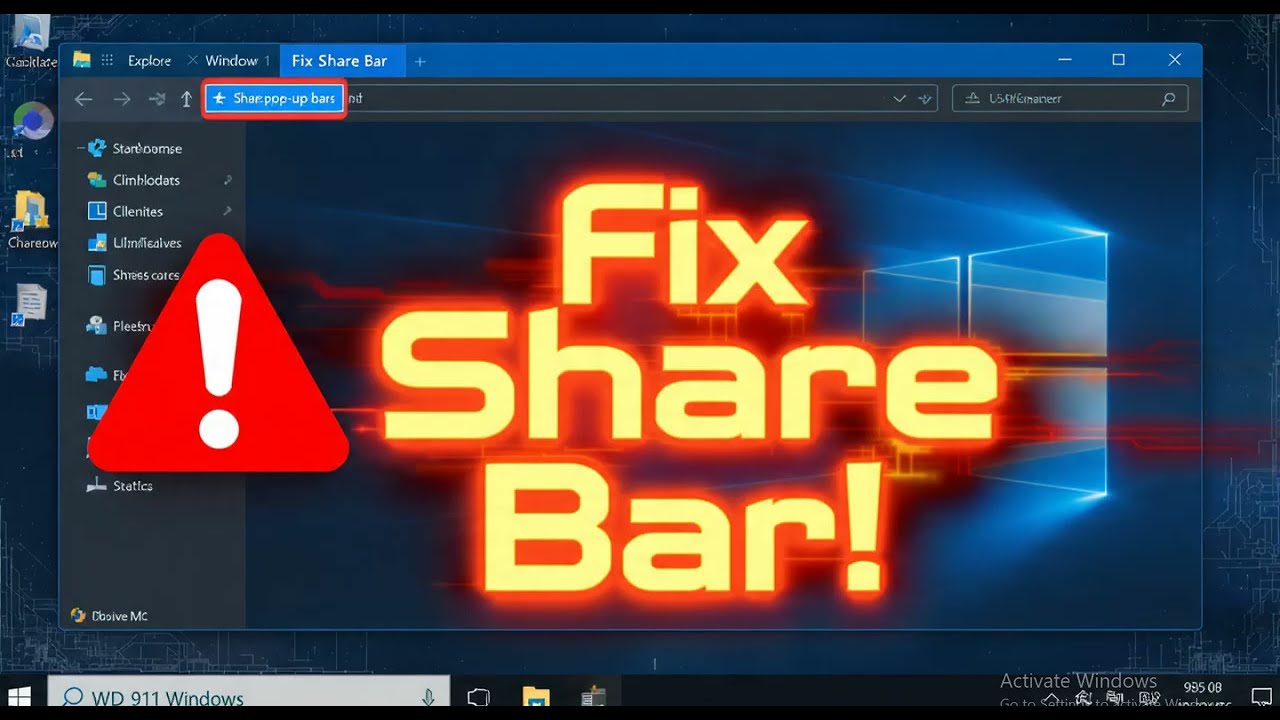 How to fix Share pop up bar in File Explorer in Windows 11