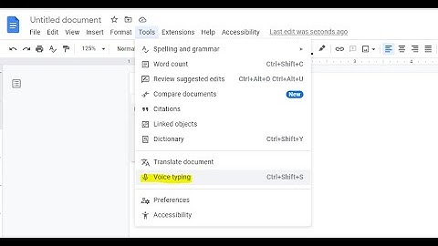 Google Voice Typing in Google Docs