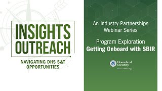 S&T Insights Outreach: Getting Onboard with SBIR