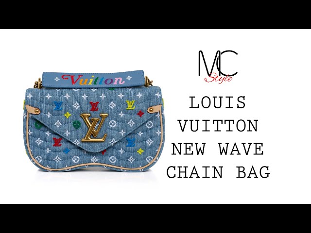 Louis Vuitton New Wave Chain Pochette Monogram Embroidered Quilted Denim